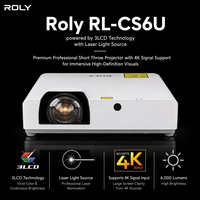 Proyector Láser de Tiro Corto ROLY de 6000 Lúmenes, 3LCD WUXGA, Compatible con Señal 4K, Proyector Multimedia Inmersivo para Juegos RL-CS6U