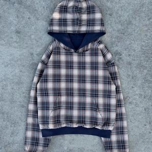 Custom Manufacturer's Double-Layer Reversible <b>Flannel</b> Hoodie Boxy Zipper Plaid <b>Jacket</b> for Men Women 100% Cotton Heavyweight Drop - Product Image 4