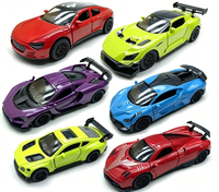 Coche Deportivo Metálico en Bolsa, Modelo de Juguete para Niños, con Puertas que se Abren, Escala 1:36, Unisex