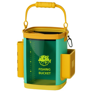 Diaohaha Multi Functional Fishing Bucket With Side <b>Pocket</b> Storage Design For Small Items Portable Outdoor Use - Product Image 2