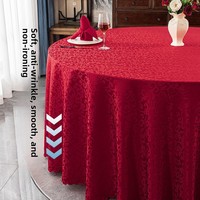 Nappe de table ronde en polyester anti-taches 800g, 360cm, pour hôtel, banquet, lavable, housse de table à manger