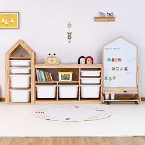 Juguete <span class=keywords><strong>Infantil</strong></span> <span class=keywords><strong>de</strong></span> Madera Maciza, Diseño Moderno y Simple, Multifuncional, con Cajones para Aperitivos y Libros Ilustrados, Mueble <span class=keywords><strong>de</strong></span> Pie con Múltiples Niveles para <span class=keywords><strong>el</strong></span> Hogar - Product Image 3