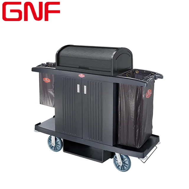 GNF Multifarious Plastic Hotel Housekeeping Trolley Cart cleaning Housekeeping maid Janitorial cart