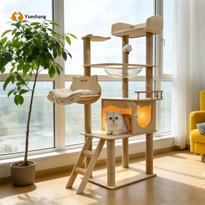 Grenzüberschreitende Katzen-Kletterwand mit erhöhter Raumkapsel, Nest, Wiege, Plattform, Leiter und Kratzsäule – Katzenbedarf - Product Image 1