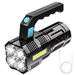 Rechargeable <b>Led</b> <b>Flashlight</b> With Dimmer Outdoor Portable Work Light High Brightness Torch For Camping Hiking Patrol - Product Image 1