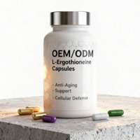 Capsules dures d'ergothionéine naturelle, complément nutritionnel d'acides aminés, antioxydant, étiquette privée personnalisée