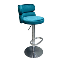 Tabouret de bar pivotant réglable au design de luxe, bleu nordique, chaise de bar à base en acier inoxydable
