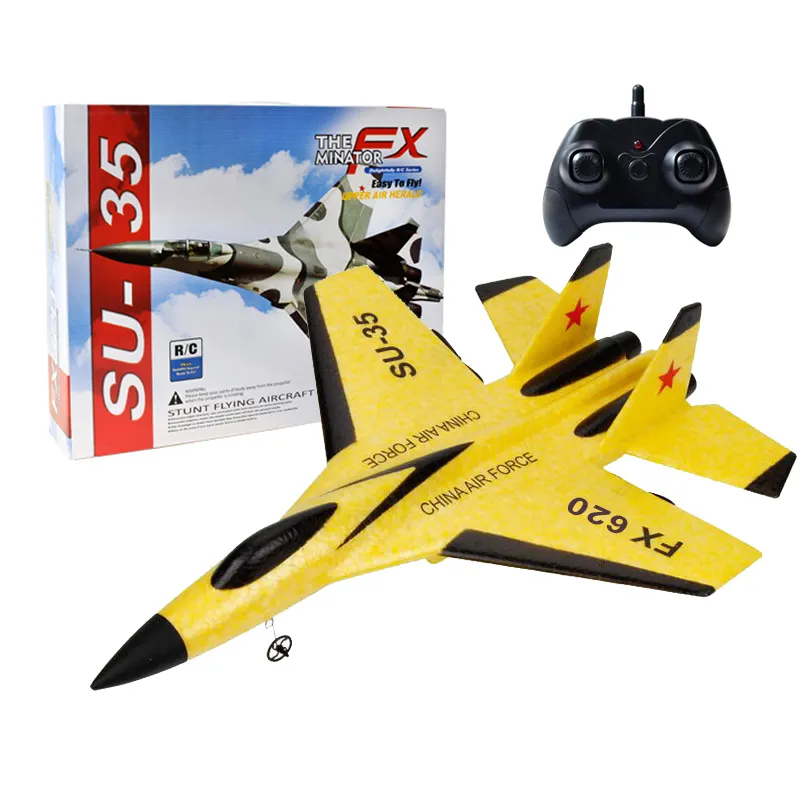 Rc Foam Vliegtuig SU-35 Vliegtuig 2.4G Radio Control Zweefvliegtuig Afstandsbediening Gevechtsvliegtuig Zweefvliegtuig Schuim Jongens Speelgoed Voor Kinderen