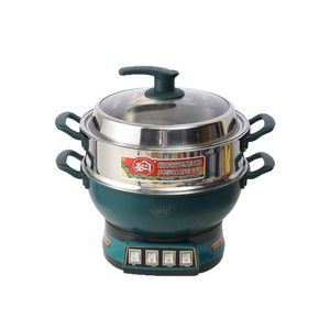 Electric Hot Pot Stainless Steel 5L Single Layer <b>Steamer</b> With Tempered Glass Lid Household Multifunctional Cooking Pot - Product Image 4
