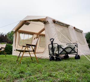 Grande tente gonflable de luxe pour 3-4 personnes, 13,6 pieds, Oxford, portable, imperméable, pour le camping en plein air, avec pompe - Product Image 3