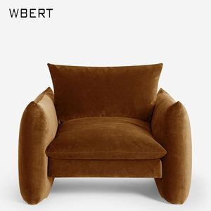 WBERT Nordic Light Luxury Single Leisure <b>Chair</b> Cloth Lazy Sofa Wabi-Sabi Design Living Room <b>Small</b> Apartment Armchair - Product Image 1