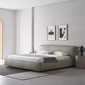 Letto Matrimoniale Zayshine di Lusso in Vera Pelle Stile Minimalista Italiano, Letto <span class=keywords><strong>King</strong></span>-<span class=keywords><strong>Size</strong></span> da 1,8 Metri con Contenitore, Letto Morbido Matrimoniale di Grandi Dimensioni per Camera da Letto Padronale - Product Image 3