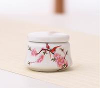 Mini pot en céramique de 15 ml de style chinois, emballage de poudre parfumée, petit pot scellé, pot de rangement pour thé/médicaments avec motif
