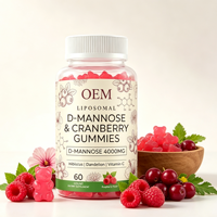Gummies D-Mannose 60 unités 4000mg Canneberge Hibiscus Marque Privée OEM Fourniture en Gros Marque Personnalisée