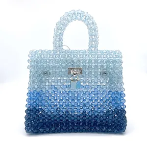 New đính cườm PURSE đầy màu sắc hand made Ấn Độ Ladies nhựa Đính Cườm Acrylic Bead Túi