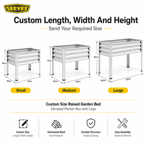 <span class=keywords><strong>Jardinière</strong></span> <span class=keywords><strong>sur</strong></span>élevée <span class=keywords><strong>en</strong></span> acier galvanisé avec pieds, directement de l'usine, pour usage commercial, pot de fleurs - Product Image 3
