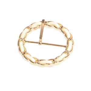 D-<b>Ring</b> Buckle Round Alloy Adjustable Belt Buckle For <b>Men</b> Women Casual Style Gold Color - Product Image 1