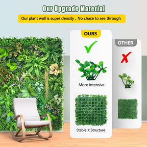 Planta F Ake <span class=keywords><strong>Grass</strong></span> Wall Césped artificial Hedge Plantas artificiales Hierba Wall 50x50 Planta <span class=keywords><strong>de</strong></span> pared <span class=keywords><strong>de</strong></span> césped verde artificial - Product Image 2