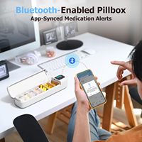 Pilulier avec alarme Bluetooth quotidien une fois par jour Distributeur de pilules 7 jours avec APP Rappel portable pour suppléments et vitamines