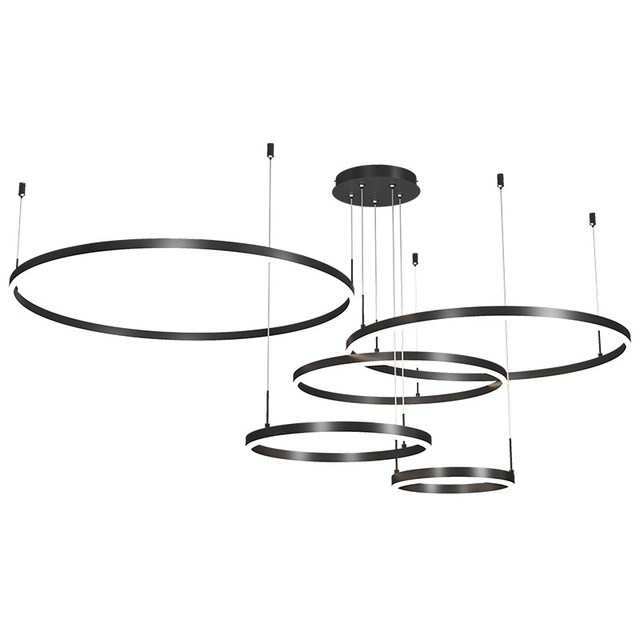 Minimalist Modern Led Chandelier Home Lighting Brushed Rings Ceiling Mounted Chandelier Lighting Hanging Lamp Gold&Black Color