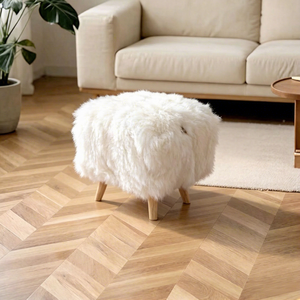 Poltrona Relax di Lusso in Stile Nordico con Struttura in Legno Massello e Morbida Lana di Pecora, con Poggiapiedi, Comoda per il <span class=keywords><strong>Soggiorno</strong></span> - Product Image 4