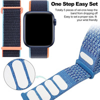 Nouveau bracelet de montre intelligente en tissu tissé réglable Sport Loop en nylon pour Apple Iwatch 40 mm 41 mm 45 mm