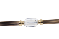 Balustre d'escalier en cristal de luxe, poteau de rampe d'escalier en métal bronze antique, colonne décorative pour intérieur de villa