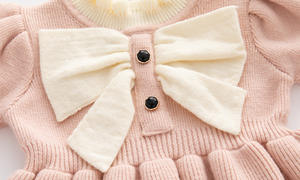 Çocuk Günlük Moda Süveteri Çocuk Sıcak Uzun Kollu Nefes Alabilen Çevre Dostu A Kesim Puf Kollu Maxi Balo Elbisesi Bebek Kız - Product Image 5