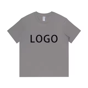 เสื้อกีฬาแขนสั้นใส่ได้ทั้งชายและหญิงผ้าคอตตอนขนาดใหญ่โลโก้ทรงหลวมออกแบบได้ตามต้องการสำหรับฤดูร้อน - Product Image 3