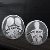 Têtes et queues drôles défi pièce double face porte-bonheur cadeau d'humour pour les couples collectionneurs occasions spéciales