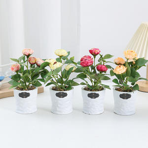 <span class=keywords><strong>Pot</strong></span> de fleurs artificielles élégant <span class=keywords><strong>en</strong></span> forme de rose pour la décoration de la maison, du bureau, du bureau à domicile, plante artificielle <span class=keywords><strong>en</strong></span> <span class=keywords><strong>pot</strong></span>, centre de table pour le salon - Product Image 2