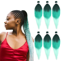 Unfold 52 ''Venta al por mayor 6X Pre-estirado trenza Jumbo Pack Extensiones de cabello Agua caliente Resistente al calor Excelente fibra sintética Cabello