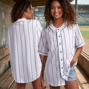 Women's for V-neck Baseball Jersey Short Sleeve <b>Button</b> Front Relaxed Fit Breathable 100% Polyester Embroidery Sport Shirt - Product Image 3