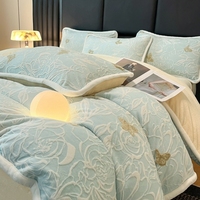 Nouvel ensemble de literie en velours sculpté, vente en gros, housse de couette king size, ensemble de draps de créateur