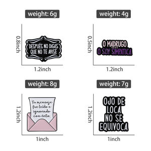 Broche <span class=keywords><strong>de</strong></span> esmalte con cita en español, insignia, regalo <span class=keywords><strong>de</strong></span> joyería para amigos, venta al por mayor - Product Image 6