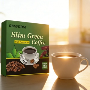 Poudre d'extrait de Ganoderma Lucidum de grains de café vert de qualité supérieure OEM/ODM - Aliment santé sans gluten, extrait par solvant, complément alimentaire, 18 sachets - Product Image 1