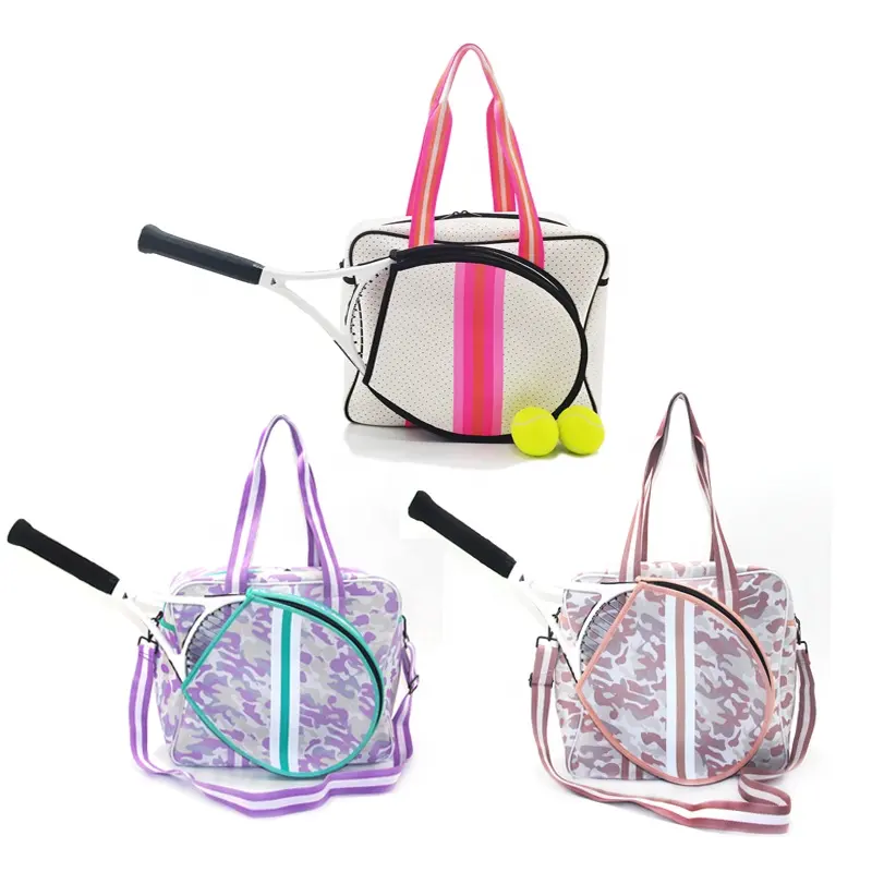 Wholesale Fashion sport women's tennis racket gym bag Duffle racquet Waterproof neoprene Tennis Bag for beach