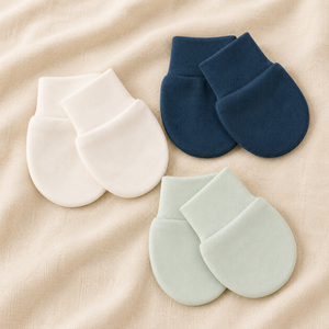 Mitaines pour nouveau-nés en coton biologique anti-griffures, logo personnalisé, prix de gros du Vietnam - Product Image 1