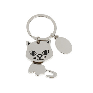 Dễ thương đầu-quay Kitten và Puppy Keychain kim loại kẽm hợp kim Keychain với quảng cáo khắc - Product Image 5