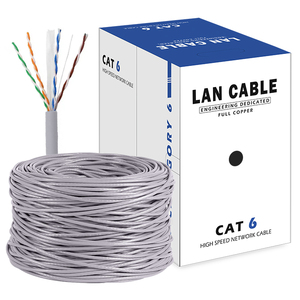 305m 1000ft box cat 6 UTP Solid Bare copper 24awg 26awg 2pr 4pr 0.57mm 0.56mm <strong>cat6</strong> indoor <strong>Lan</strong> <strong>Network</strong> Ethernet <strong>cable</strong> - Product Image 1