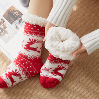 Nouveau doux chaud confortable hiver chaussettes femmes polaire doublé pantoufle chaussettes noël floue Sherpa chaussettes pour femme