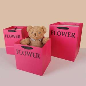 Bouquet de fleurs pour la Saint-Valentin, luxe, recyclable, personnalisable, ruban, poignée, sac à main, laminage, lettres anglaises - Product Image 4