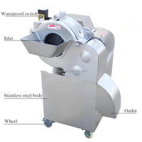 Groente- en fruit snijmachine, aardappel, wortel, tomaat, mango, sinaasappel, kokosnoot, blokjes snijmachine in de aanbieding