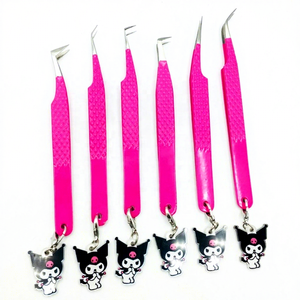 Pince à épiler professionnelle pour extensions de cils Hello Kitty, en acier inoxydable, durable, prise en main parfaite, pointe lisse, emballage personnalisé - Product Image 1