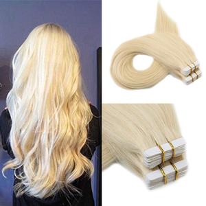 Extensions de cheveux naturels Remy, bande dessinée, couleur blond <span class=keywords><strong>platine</strong></span>, russe, haute qualité, 2020 - Product Image 3