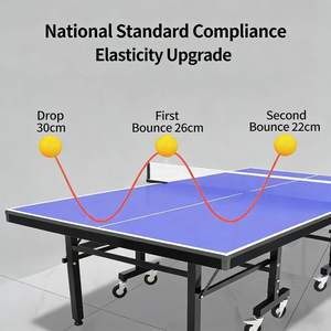 <span class=keywords><strong>Table</strong></span> de <span class=keywords><strong>ping</strong></span>-<span class=keywords><strong>pong</strong></span> pliable avec roues, <span class=keywords><strong>panneau</strong></span> épaissi, adaptée aux compétitions professionnelles et à l'entraînement - Product Image 6