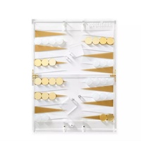 Ensemble de backgammon en plexiglas, vente en gros, professionnel de luxe, magasin rose, dames, puces, planches de lucite, acrylique, à vendre