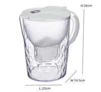 La cruche de charbon actif de vente chaude enlève efficacement les produits chimiques cruche d'eau de filtre de 3.5 litres
