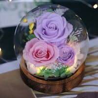 2025 cadeau de fête des mères véritable fleur préservée fleur d'oeillet éternel en verre dôme cadeaux pour maman femmes