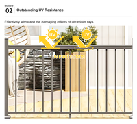 Balustrades de balcon modernes en aluminium de 1,80 m de hauteur, modélisation 3D, design à barres verticales, imperméables, résistantes à la décomposition, finition thermolaquée